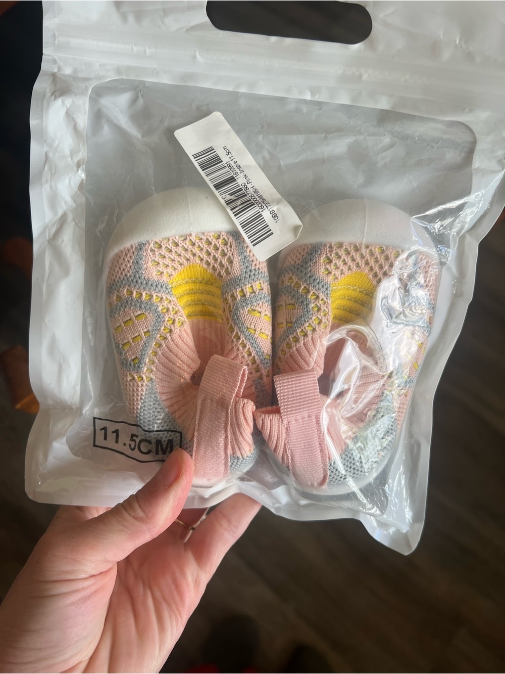 Baby Knit Slip-On Shoes - Pink, Yellow, Gray